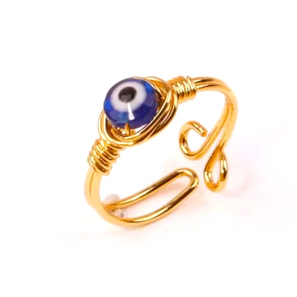 Evil Eye Gold Ring - Picture 1 of 3